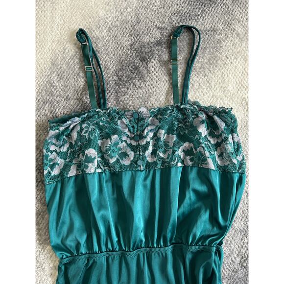 Auden Square Neck Bodysuit Top Emerald Teal Lace Floral Intimate Lingerie Large - Picture 10 of 10
